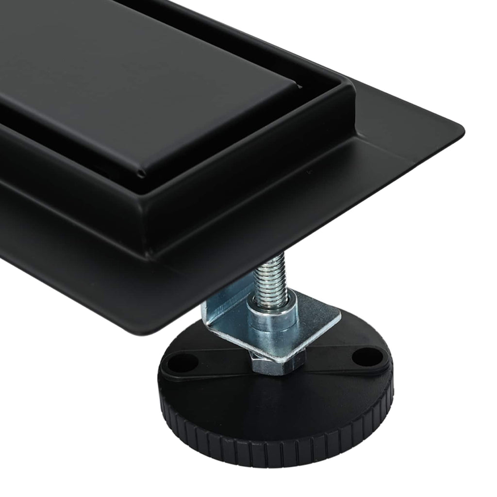 Duschablauf 2-in-1 mit 360° Siphon Schwarz 80 cm Edelstahl 304