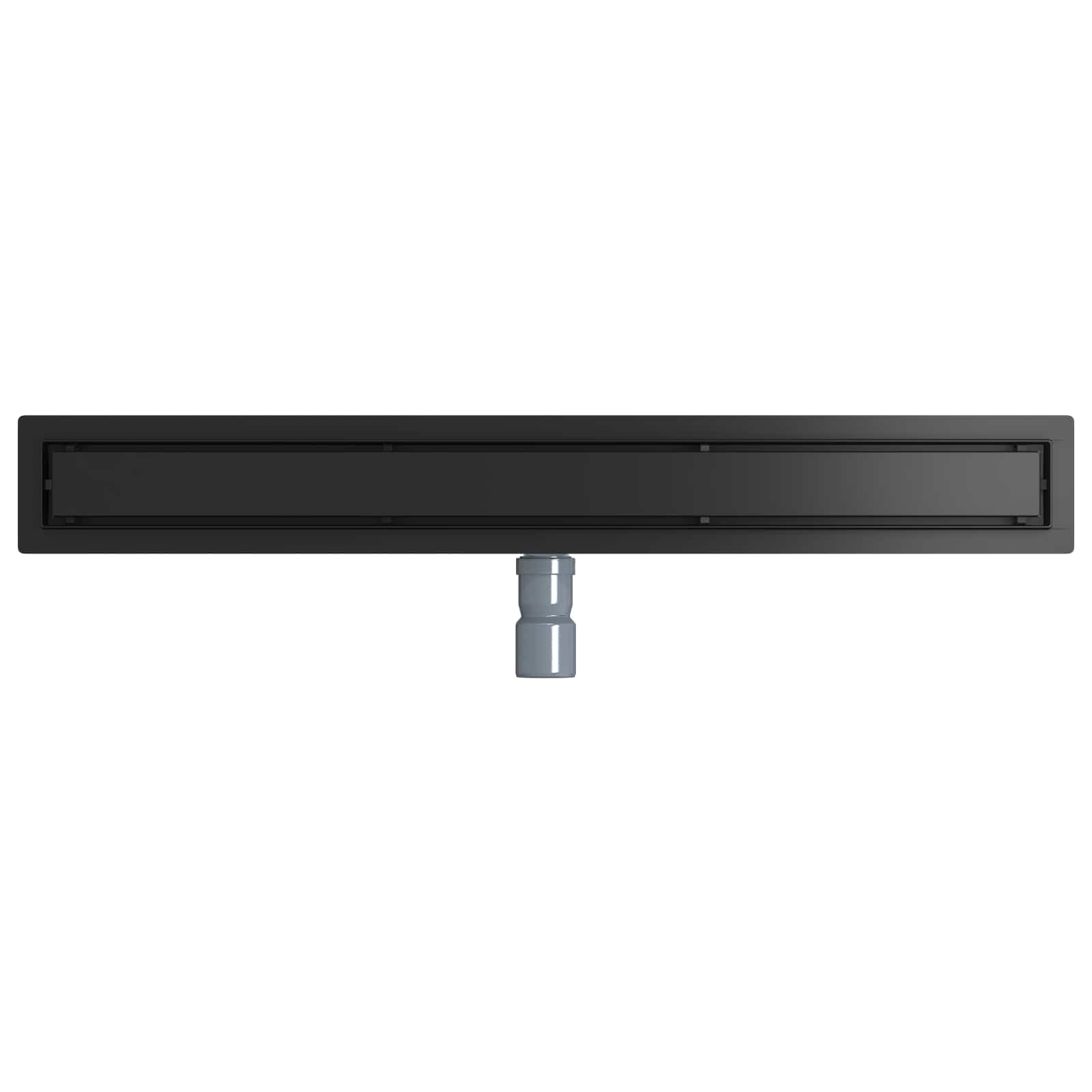 Duschablauf 2-in-1 mit 360° Siphon Schwarz 80 cm Edelstahl 304