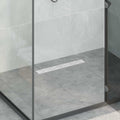 Duschabfluss mit Glashülle und 360° Siphon Silber 50 cm