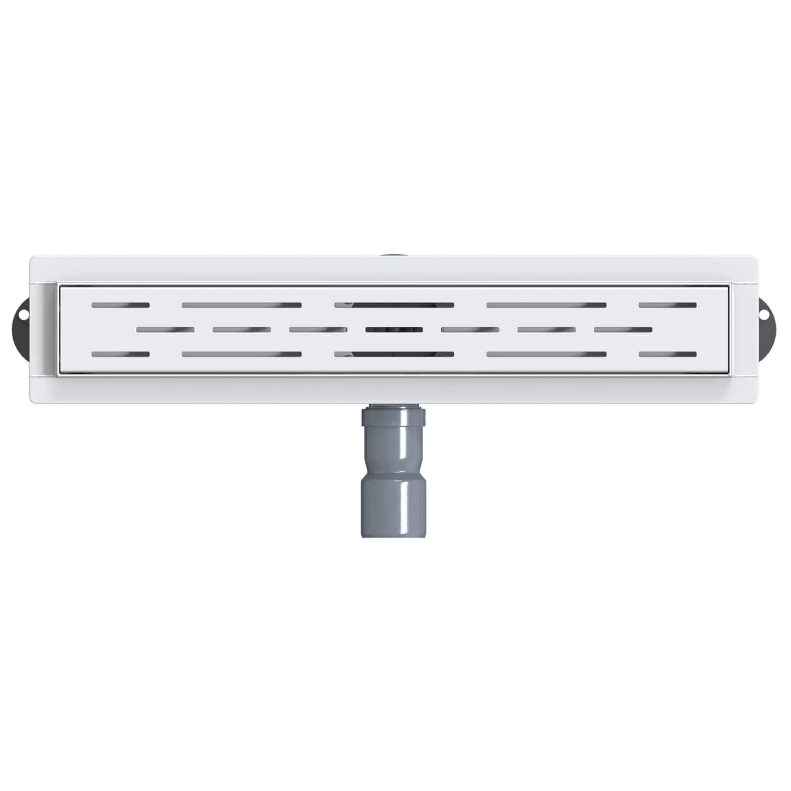 Duschabfluss mit Glashülle und 360° Siphon Silber 50 cm