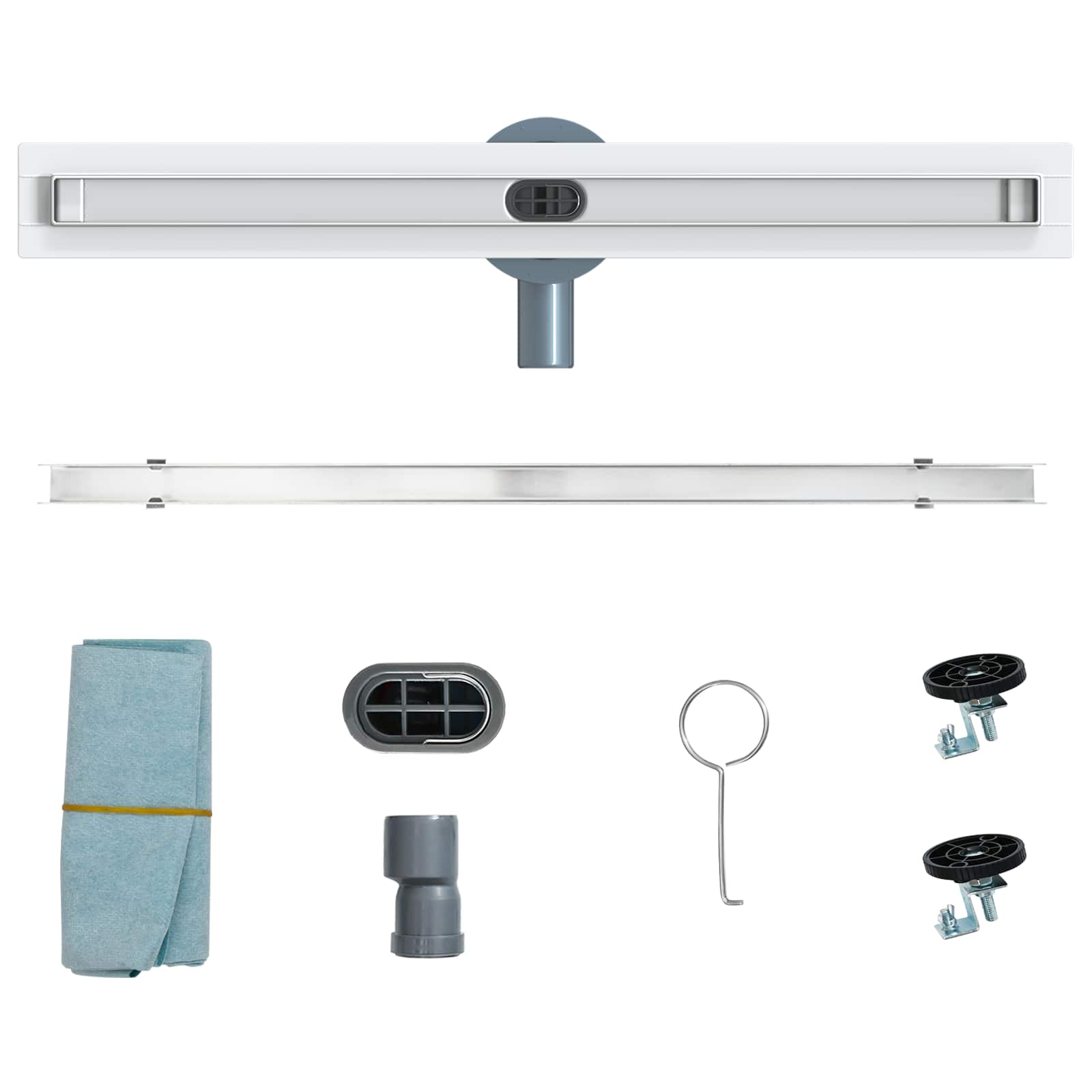 360° Duschablauf mit slim Modell Silber 60 cm Edelstahl 304