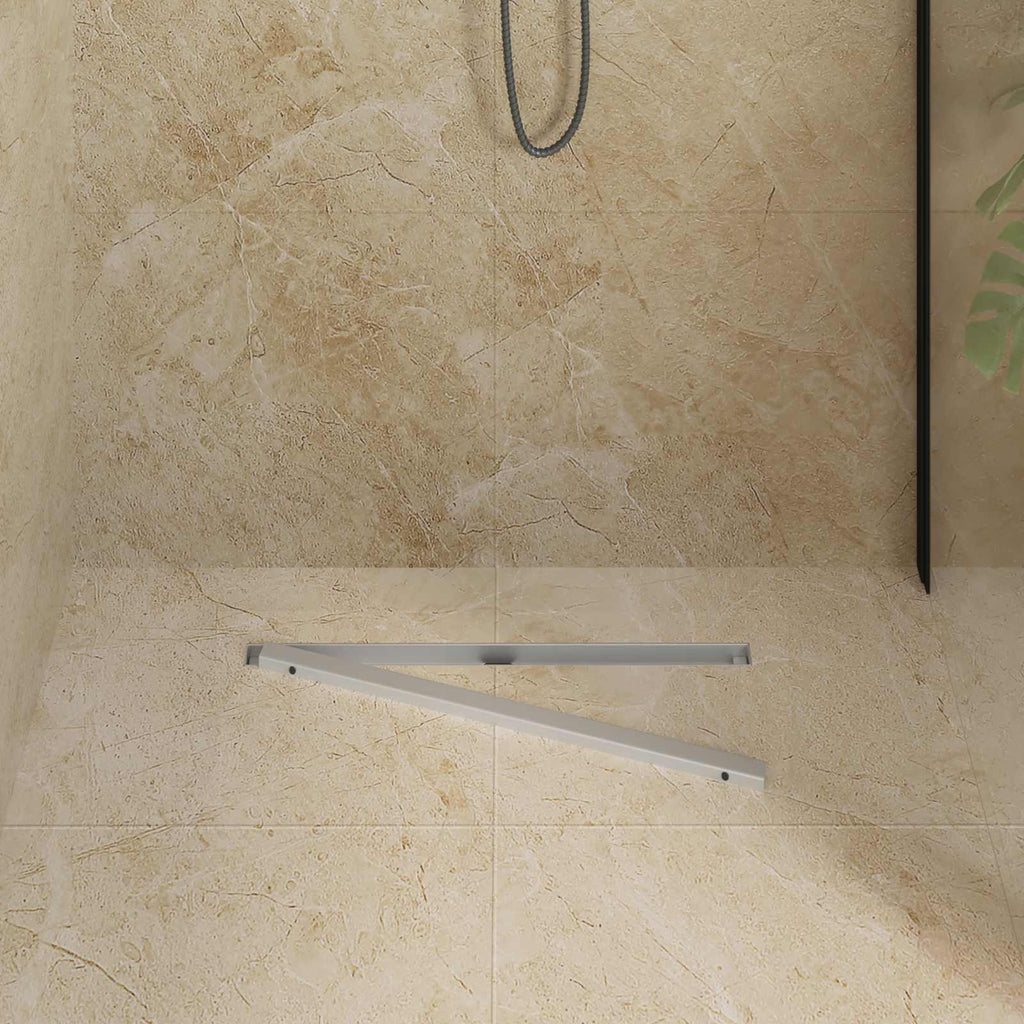 360° Duschablauf mit slim Modell Silber 60 cm Edelstahl 304