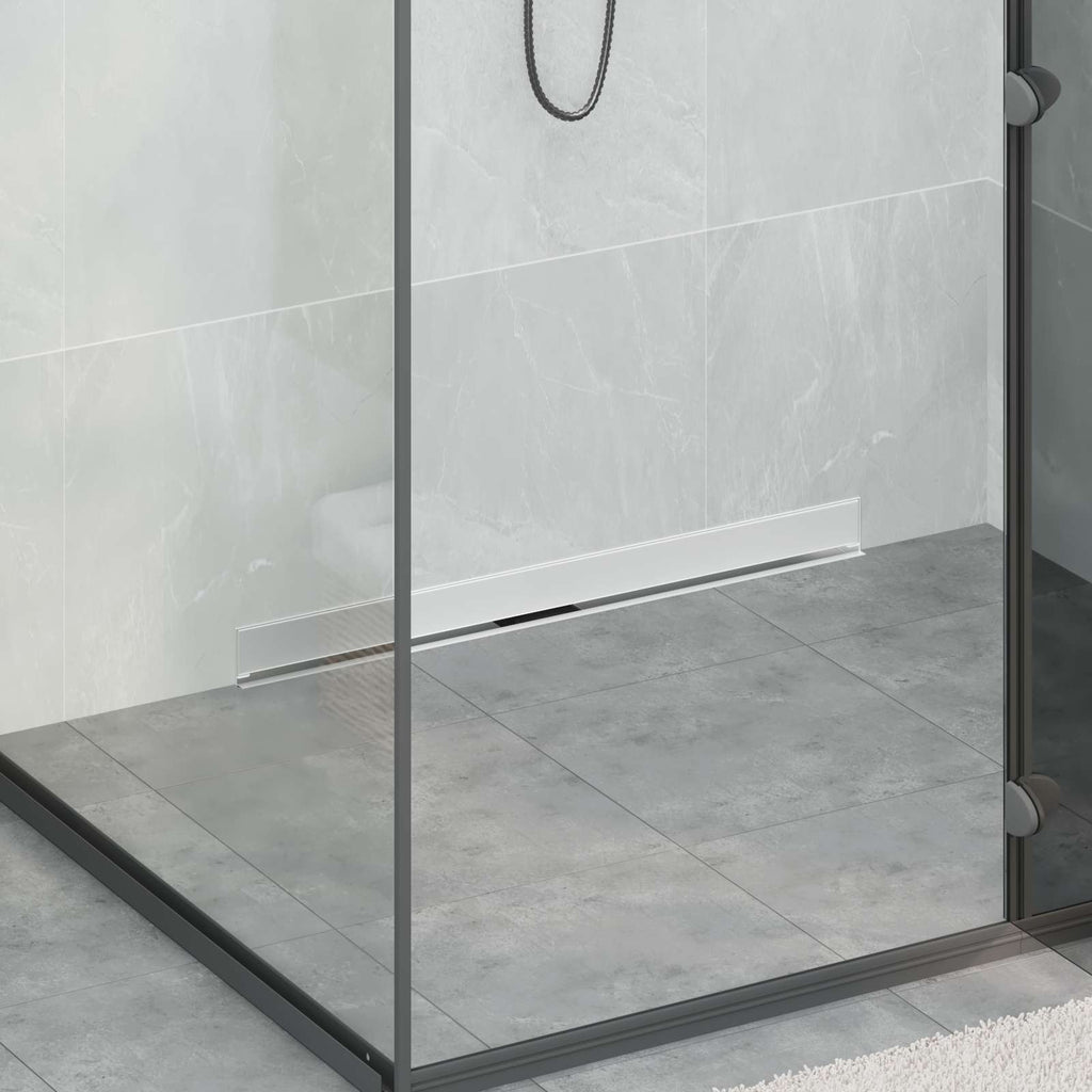 Wandmontierter Duschablauf Silber 80 cm Edelstahl 304
