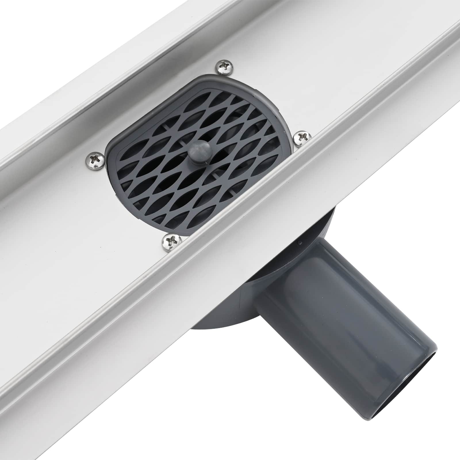 Duschablauf 2-in-1 mit 360° Siphon Silber 60 cm Edelstahl 304