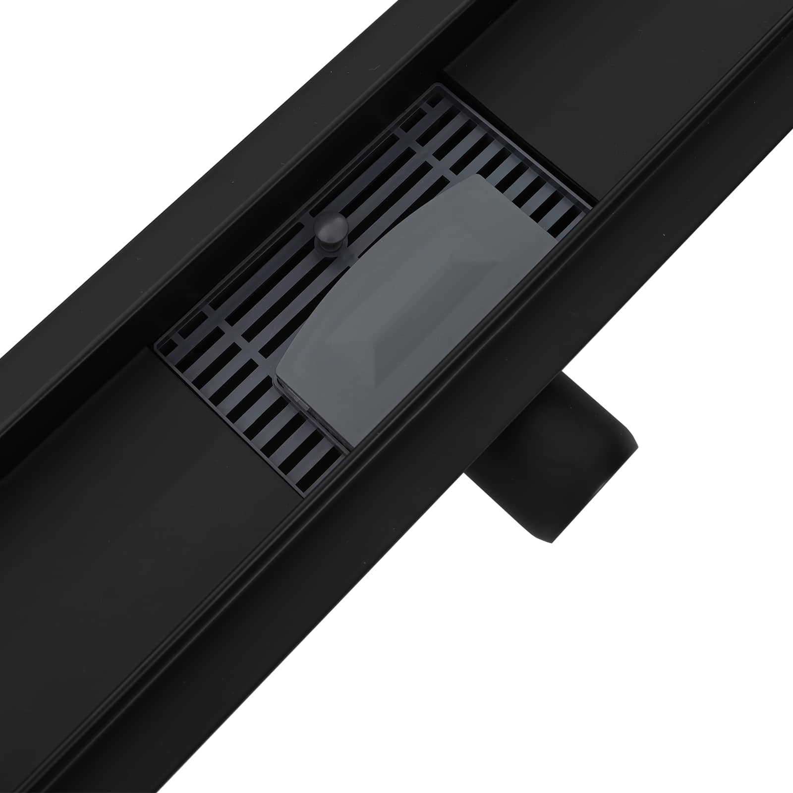 2 in 1 Duschabfluss Schwarz 60 cm Edelstahl 304