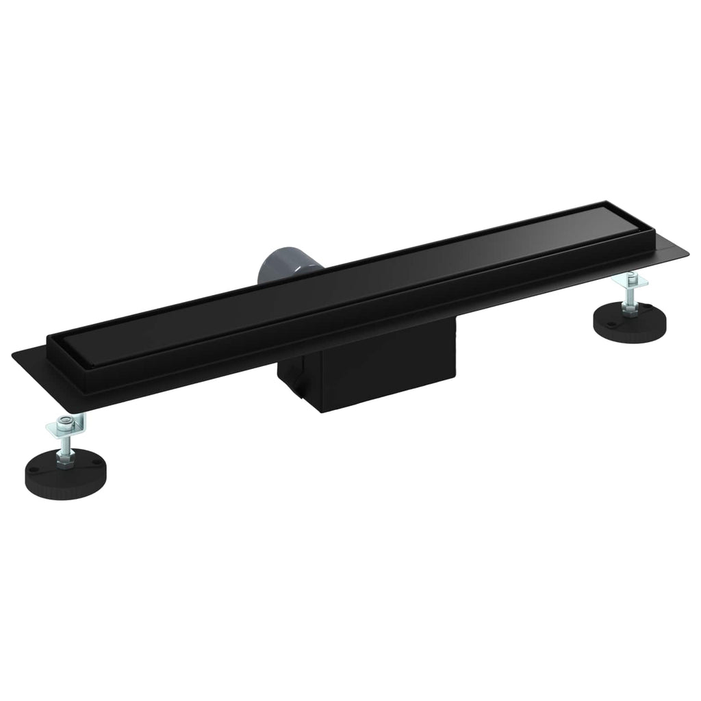 2 in 1 Duschabfluss Schwarz 60 cm Edelstahl 304