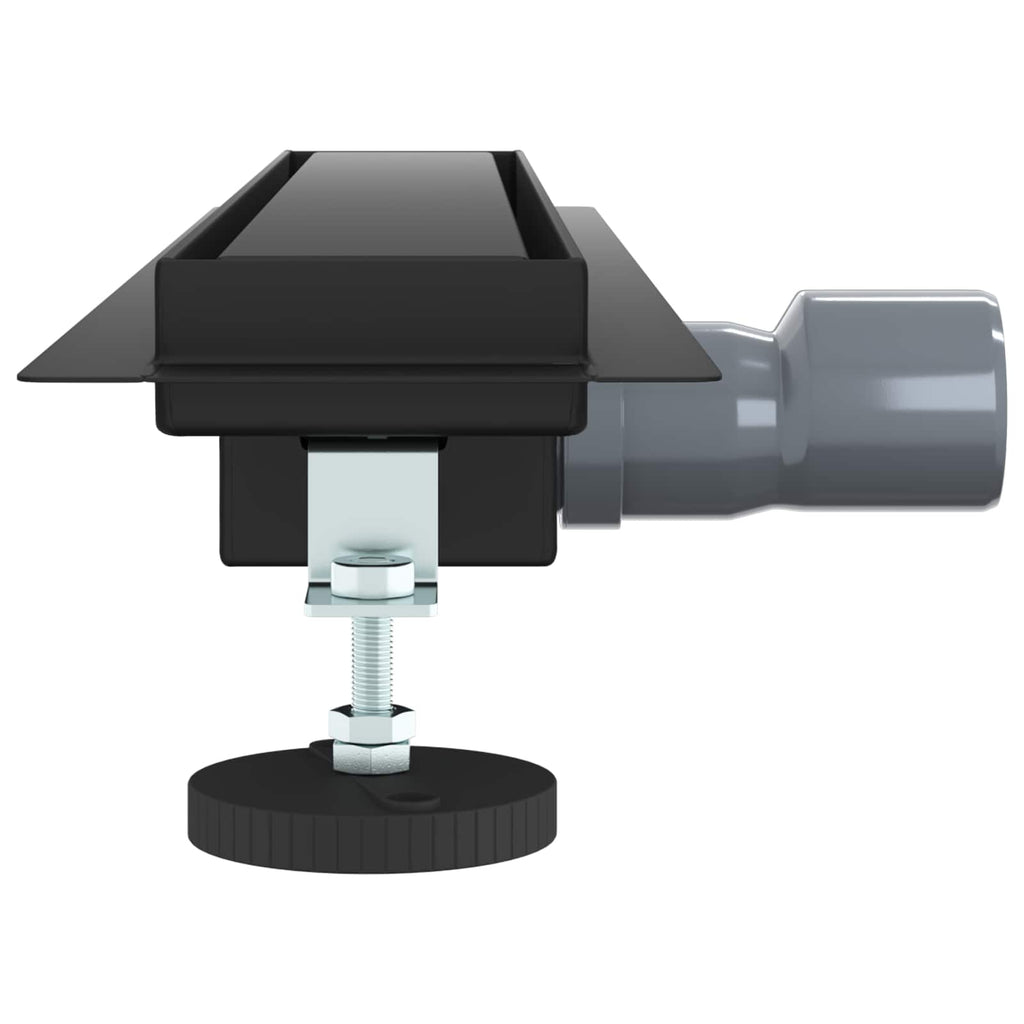 2 in 1 Duschabfluss Schwarz 60 cm Edelstahl 304