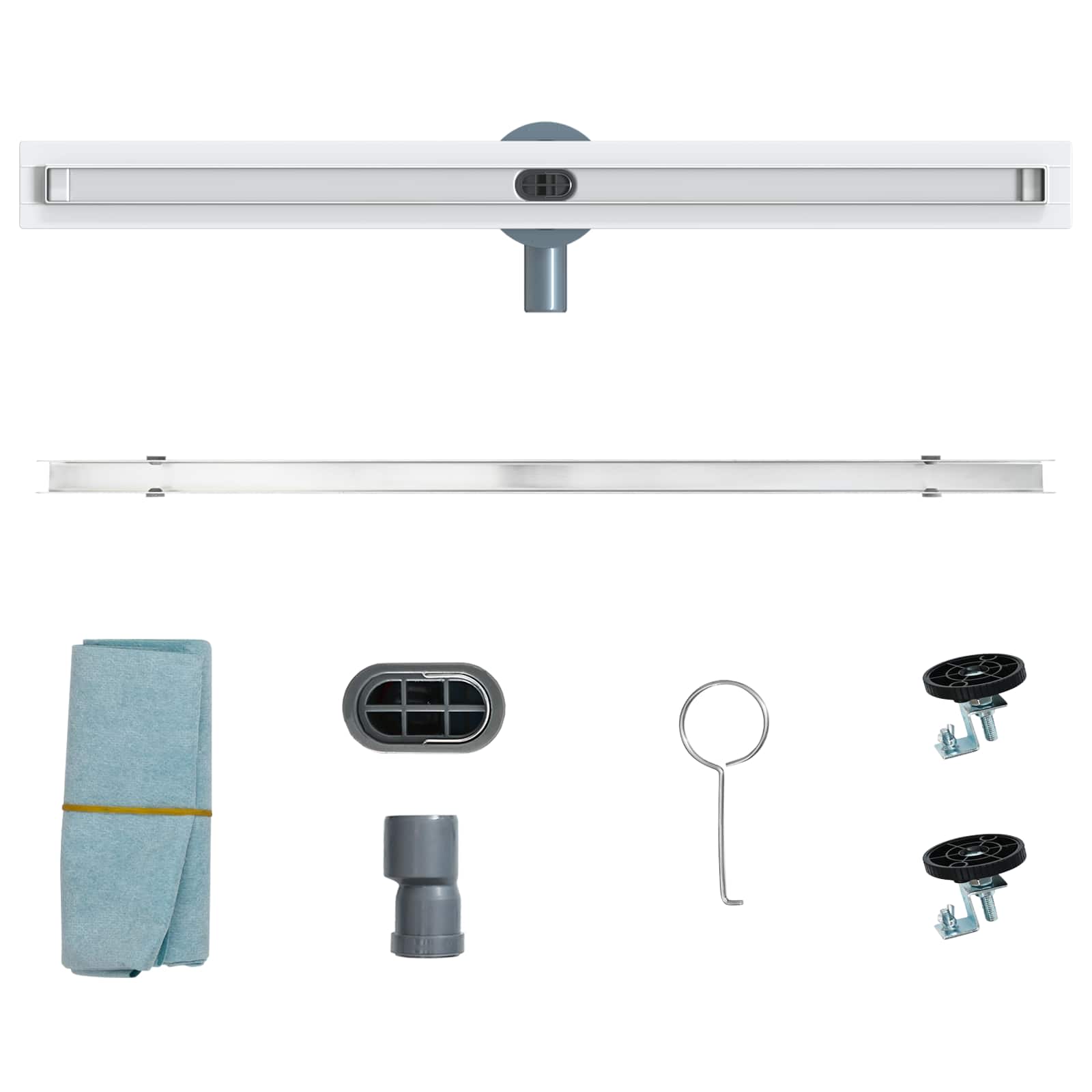 360° Duschablauf mit slim Modell Silber 80 cm Edelstahl 304