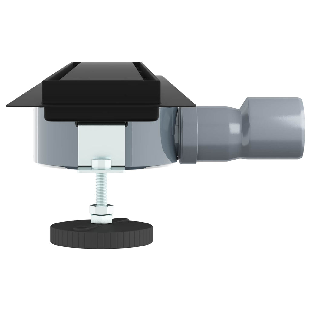 Duschablauf 2-in-1 mit 360° Siphon Schwarz 60 cm Edelstahl 304