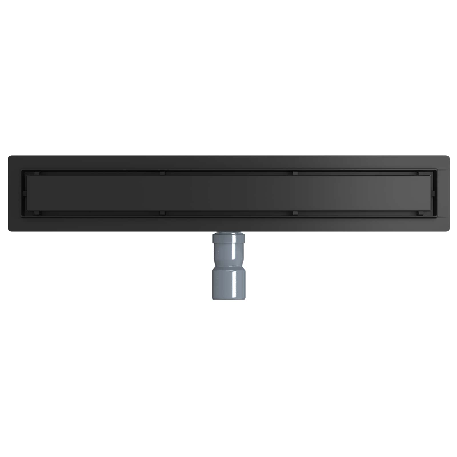 Duschablauf 2-in-1 mit 360° Siphon Schwarz 60 cm Edelstahl 304