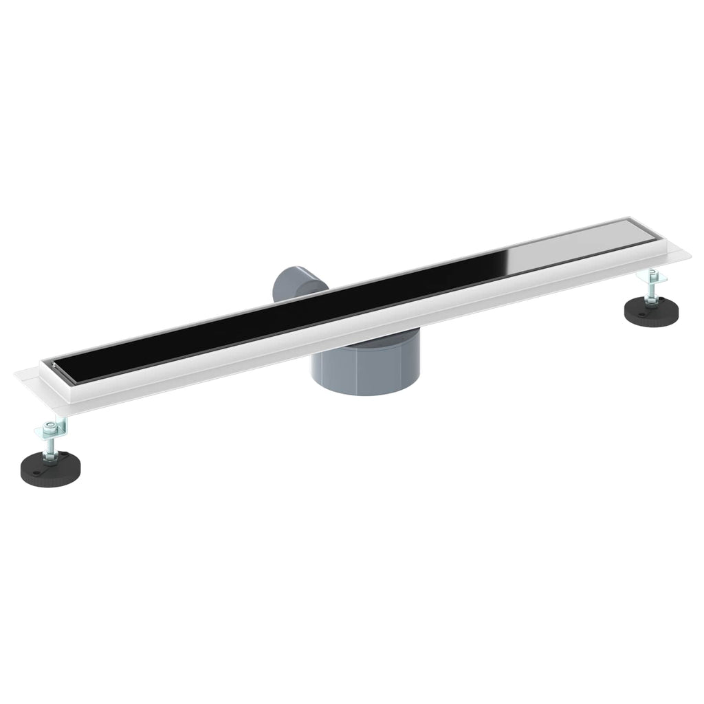Duschabfluss mit Glashülle und 360° Siphon Schwarz 70 cm