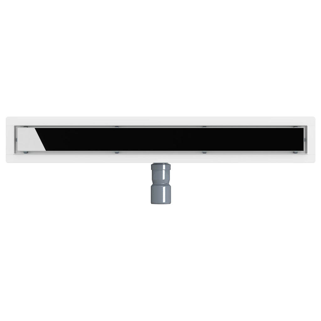 Duschabfluss mit Glashülle und 360° Siphon Schwarz 70 cm