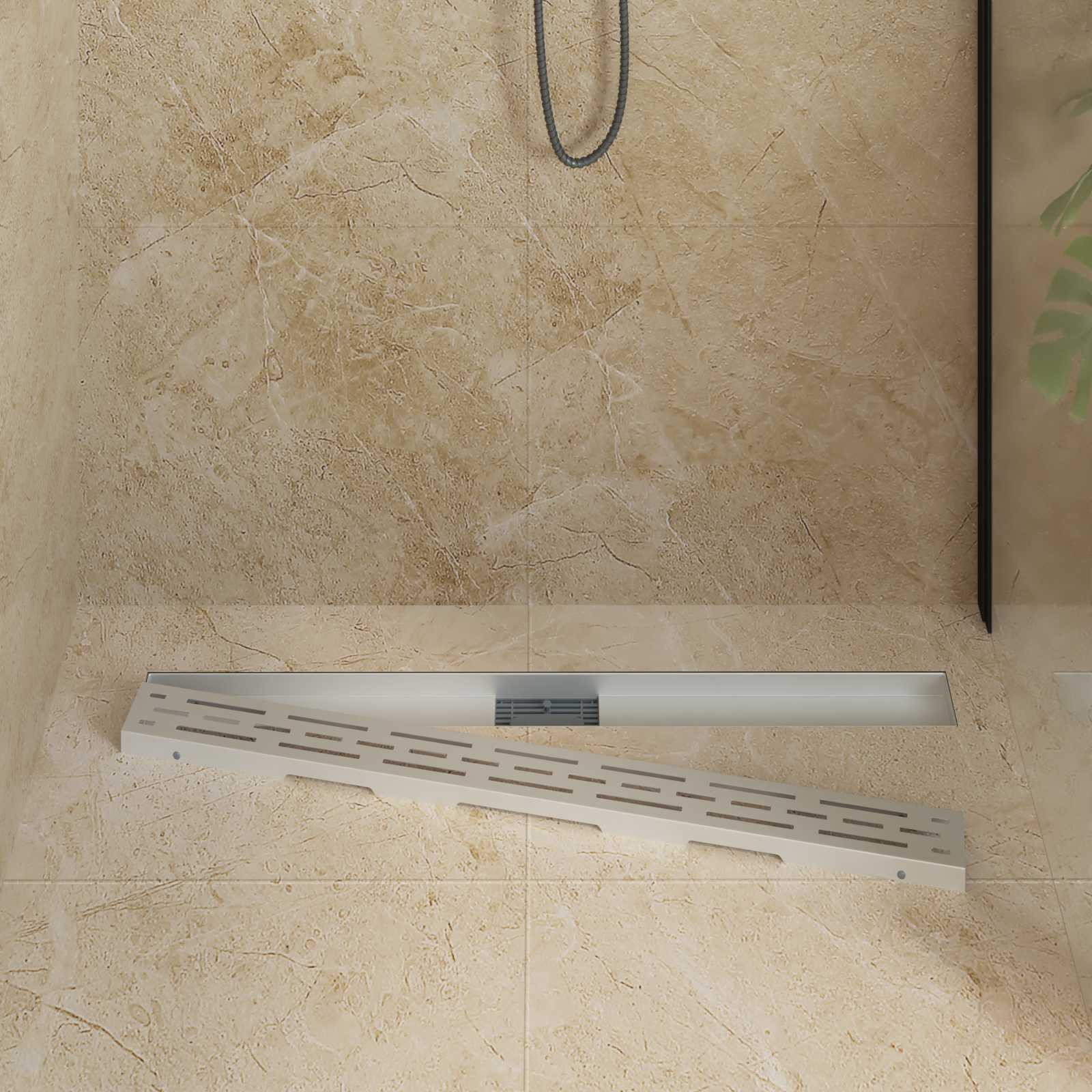 Duschabfluss mit Liniendesign Silber 90 cm Edelstahl 304