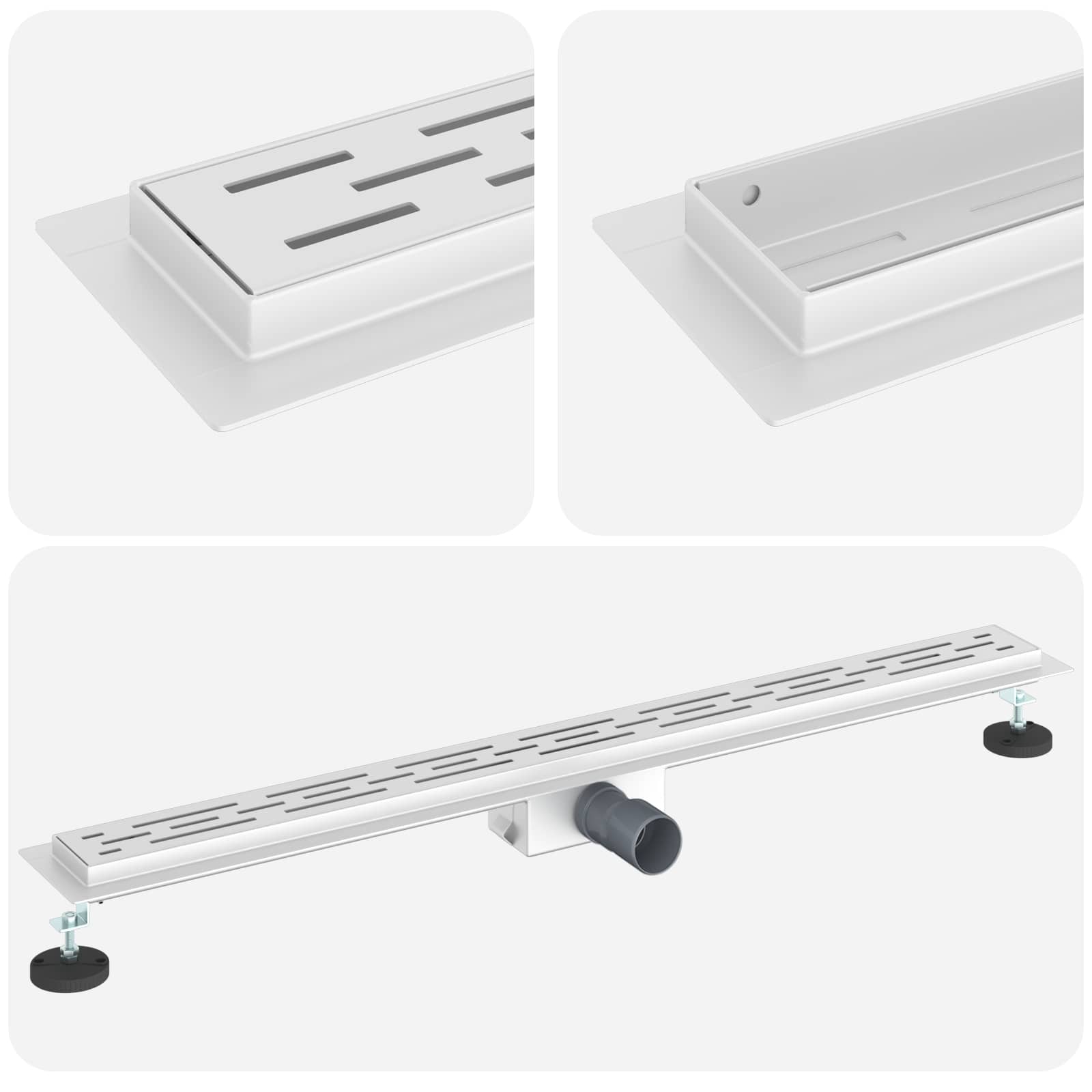 Duschabfluss mit Liniendesign Silber 90 cm Edelstahl 304