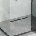 Duschabfluss mit Glasabdeckung Schwarz 70 cm Edelstahl 304