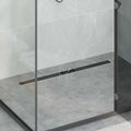 Duschabfluss mit Glasabdeckung Schwarz 100 cm Edelstahl 304