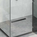 Duschablauf 2-in-1 mit 360° Siphon Schwarz 50 cm Edelstahl 304