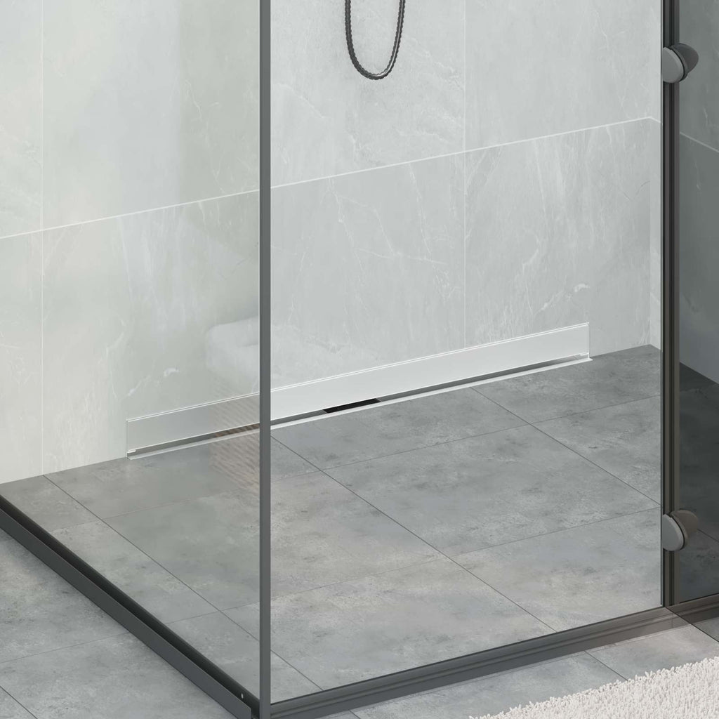 Wandmontierter Duschablauf Silber 90 cm Edelstahl 304