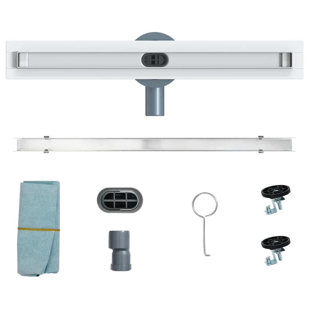360° Duschablauf mit slim Modell Silber 50 cm Edelstahl 304