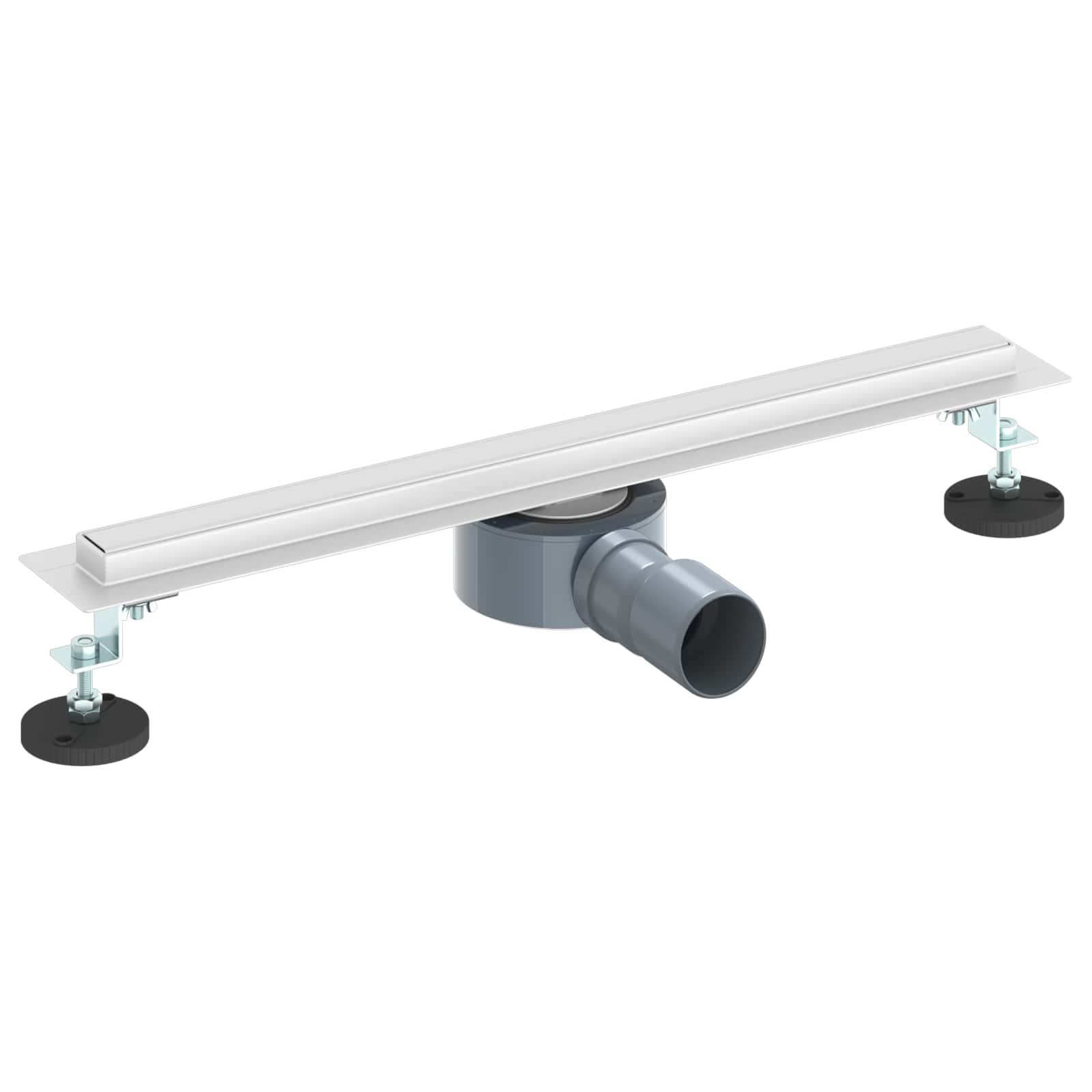 360° Duschablauf mit slim Modell Silber 50 cm Edelstahl 304