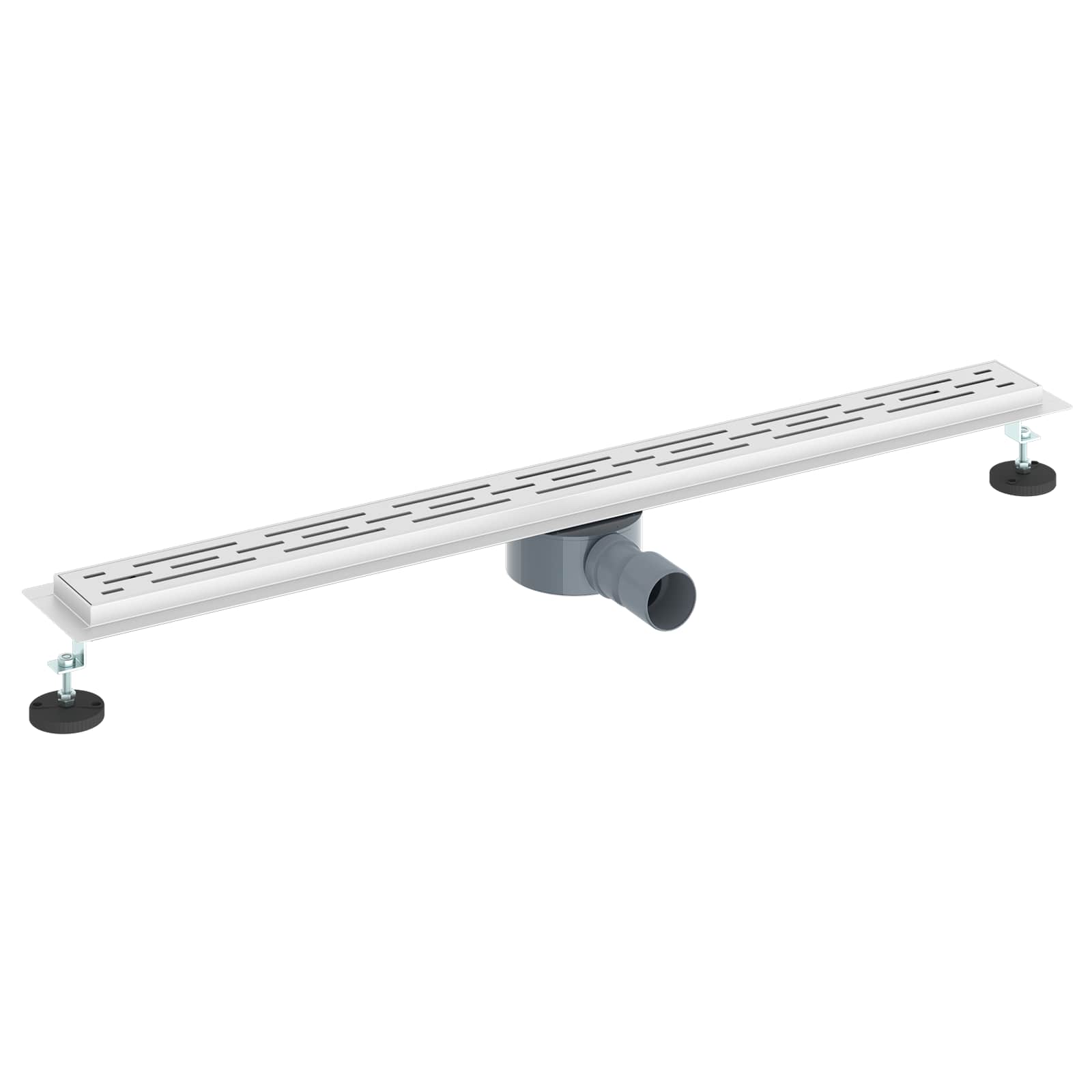 Duschabfluss mit Glashülle und 360° Siphon Silber 90 cm