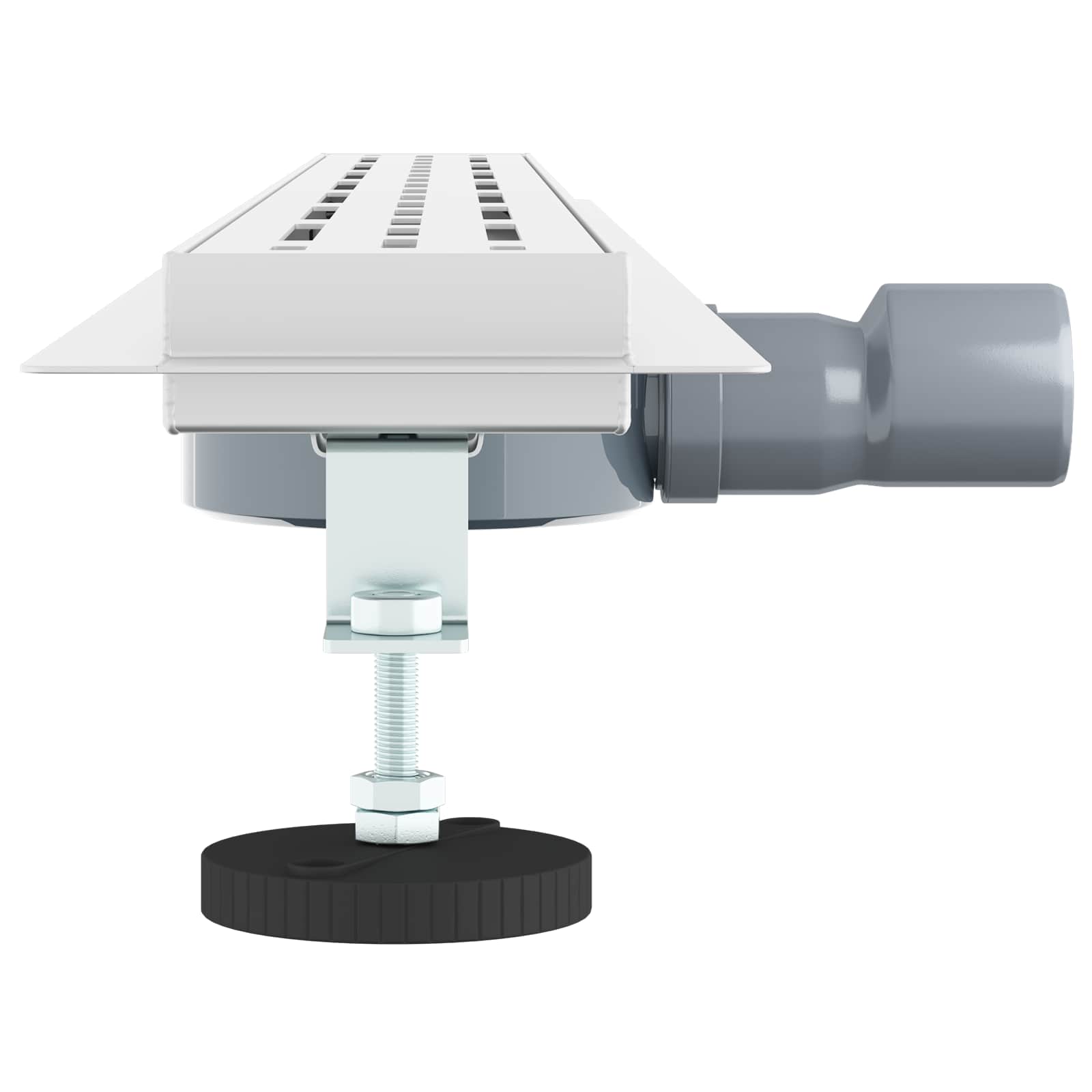 Duschabfluss mit Glashülle und 360° Siphon Silber 90 cm