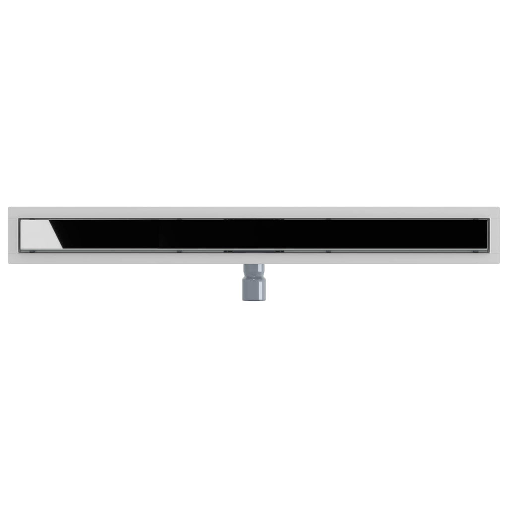 Duschabfluss mit Glasabdeckung Schwarz 90 cm Edelstahl 304