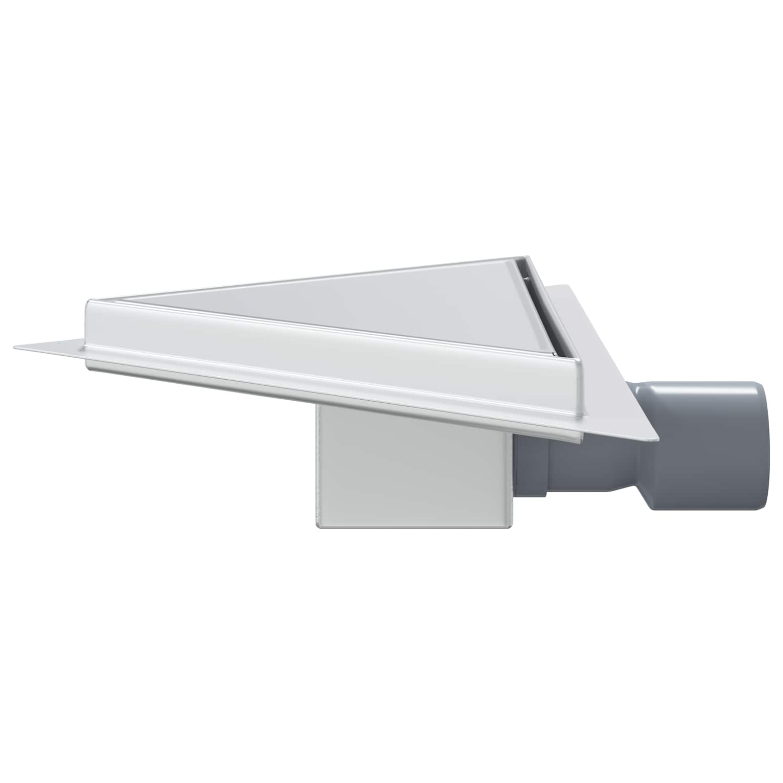 2 in 1 Dreiecks-Duschabfluss Silber 32 x 32 x 7,5 cm
