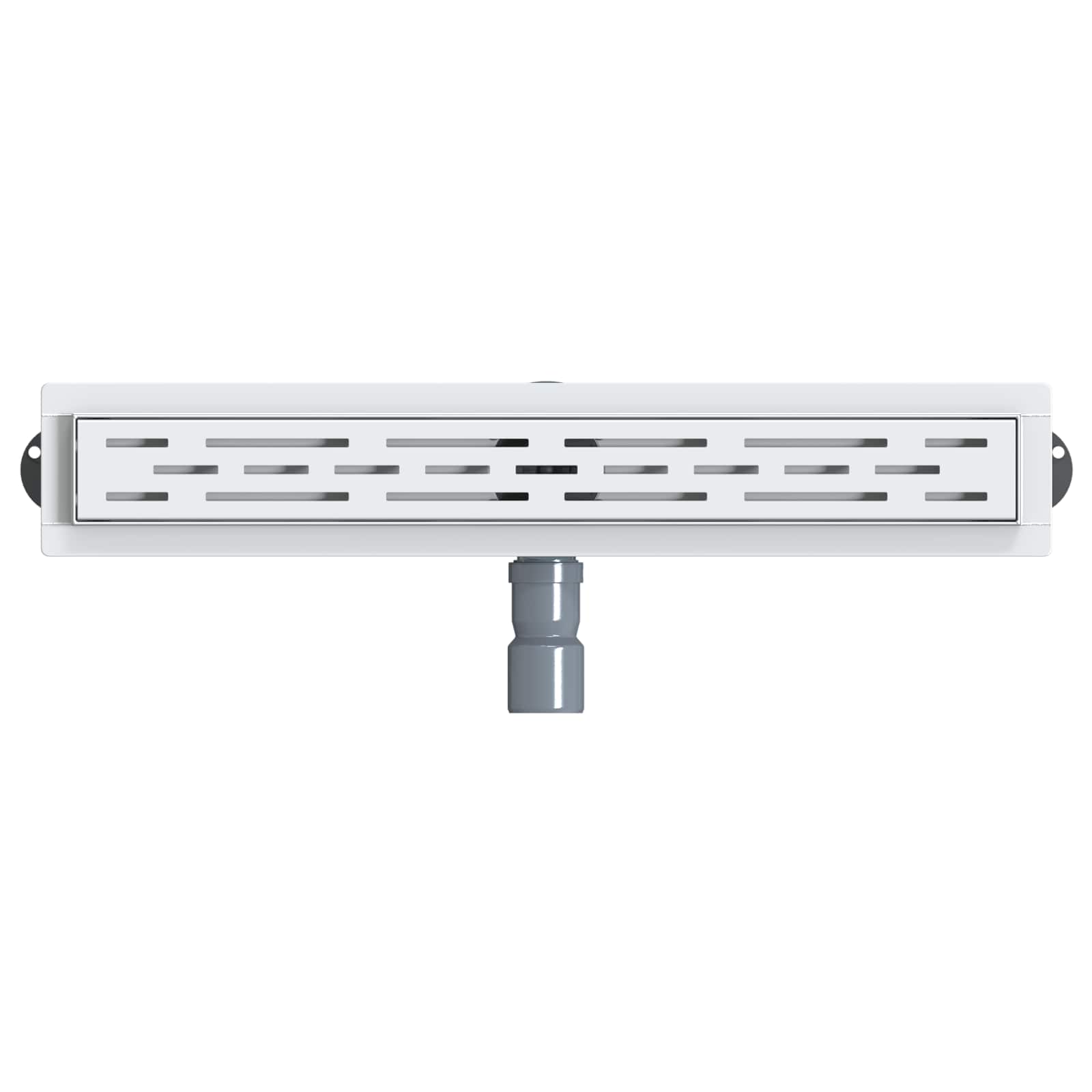 Duschabfluss mit Glashülle und 360° Siphon Silber 60 cm
