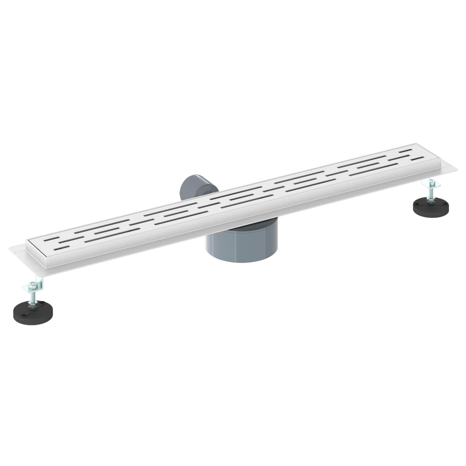 Duschabfluss mit Glashülle und 360° Siphon Silber 70 cm