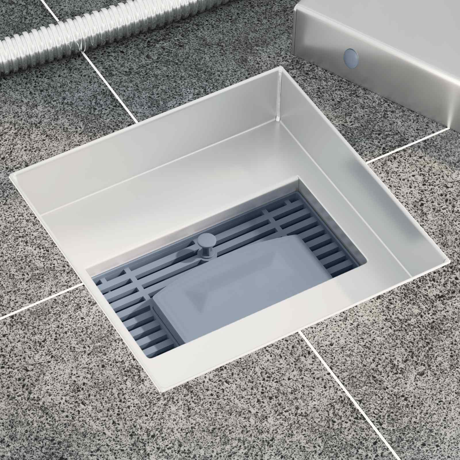 2 in 1 Duschabfluss Silber 15 x 15 cm Edelstahl 304