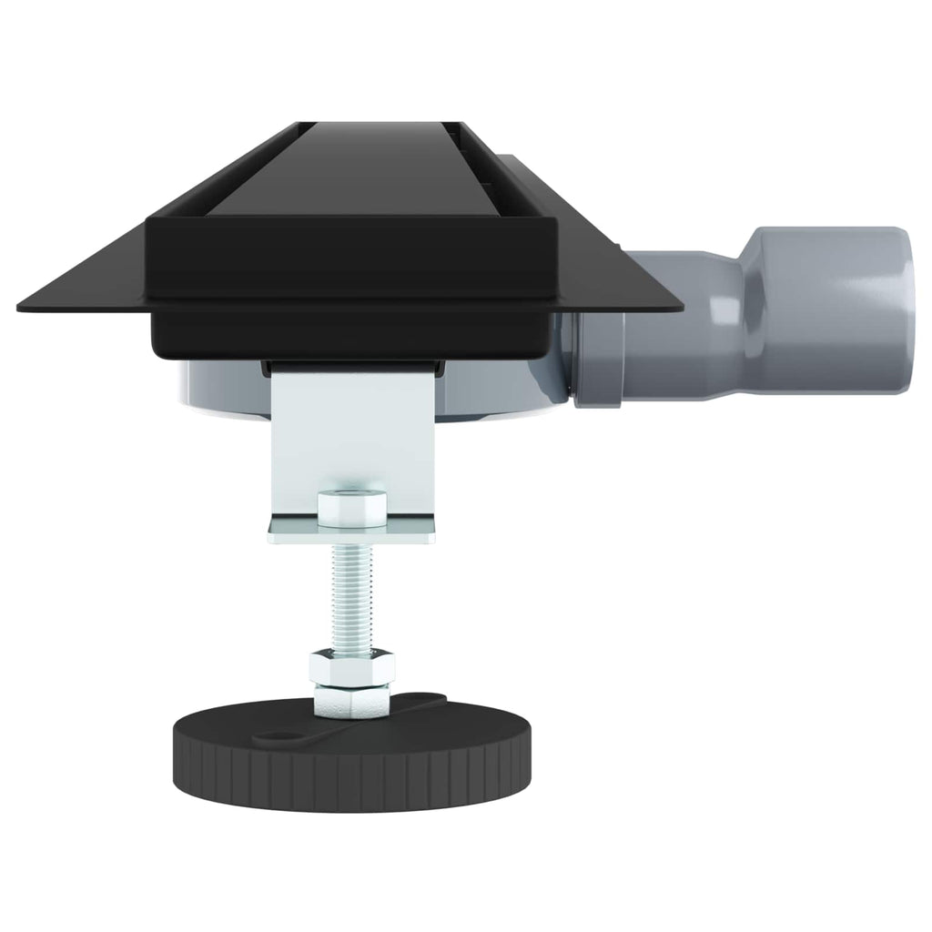 Duschablauf 2-in-1 mit 360° Siphon Schwarz 100 cm Edelstahl 304