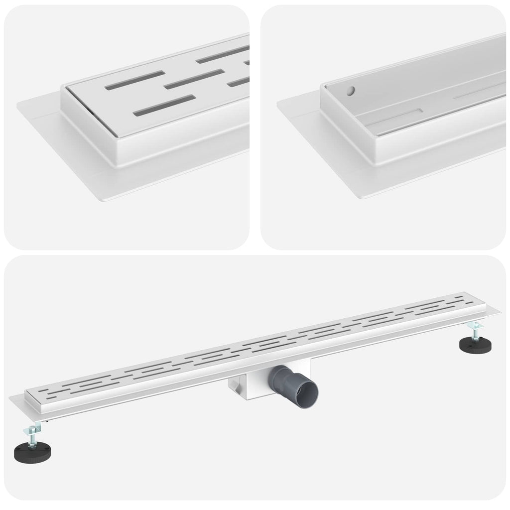 Duschabfluss mit Liniendesign Silber 100 cm Edelstahl 304