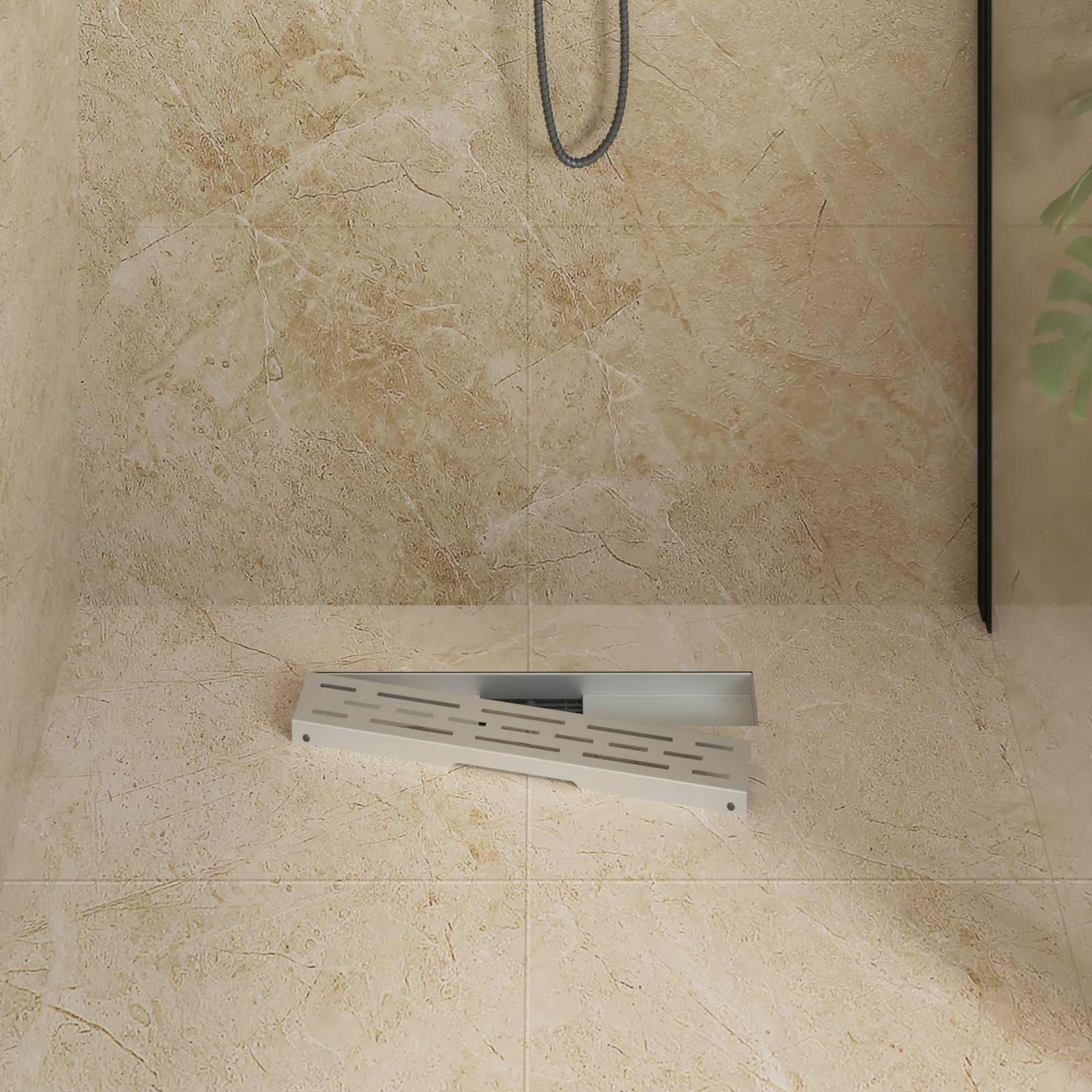 Duschabfluss mit Liniendesign Silber 60 cm Edelstahl 304