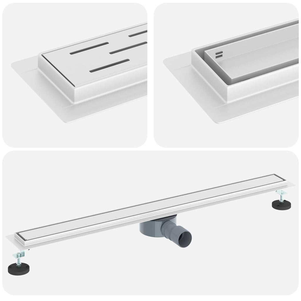 Duschablauf 2-in-1 mit 360° Siphon Silber 90 cm Edelstahl 304