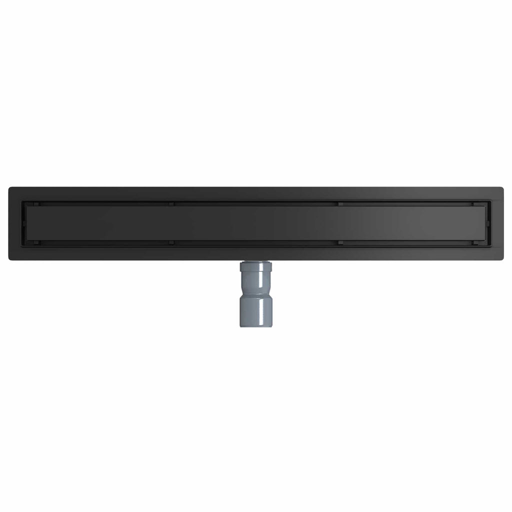 Duschablauf 2-in-1 mit 360° Siphon Schwarz 70 cm Edelstahl 304