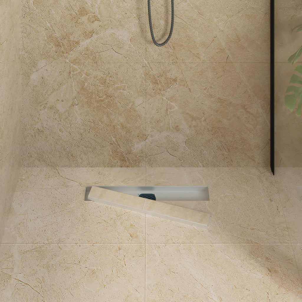 Duschablauf 2-in-1 mit 360° Siphon Silber 54 x 11 x 9,5 cm