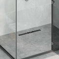 Duschabfluss mit Glasabdeckung Schwarz 60 cm Edelstahl 304