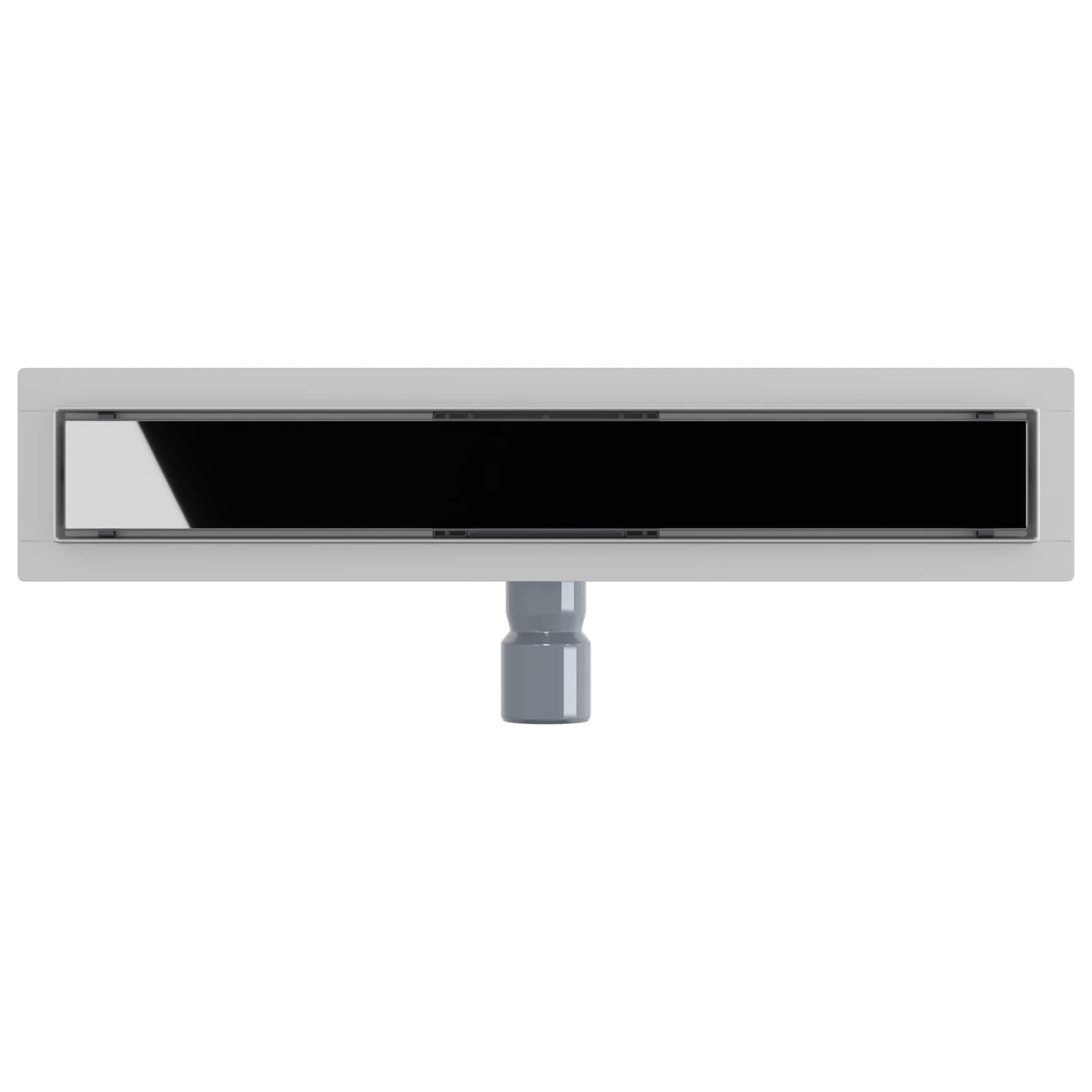 Duschabfluss mit Glasabdeckung Schwarz 60 cm Edelstahl 304