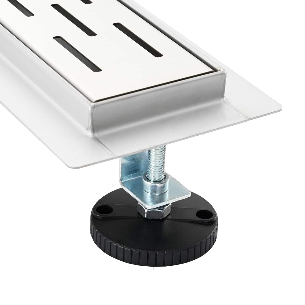 Duschabfluss mit Glashülle und 360° Siphon Silber 80 cm