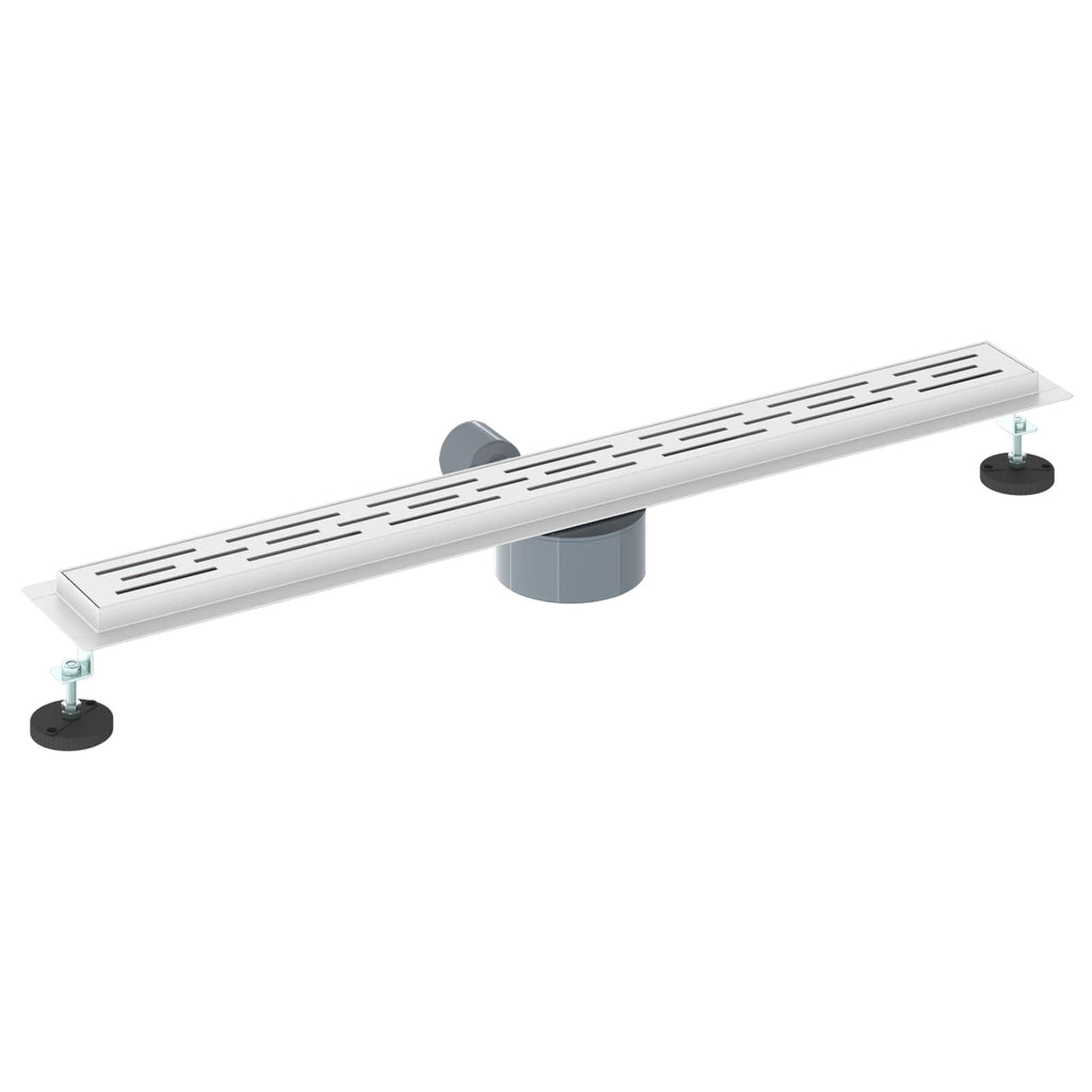 Duschabfluss mit Glashülle und 360° Siphon Silber 80 cm