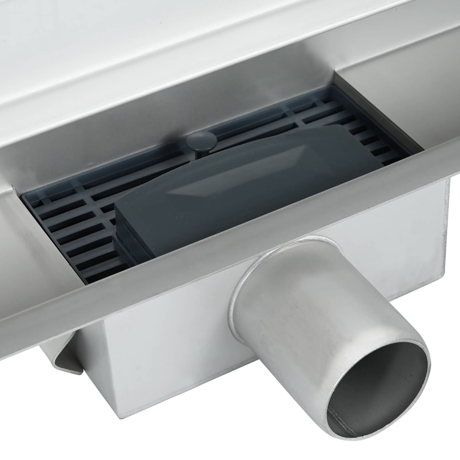 Wandmontierter Duschablauf Silber 60 cm Edelstahl 304