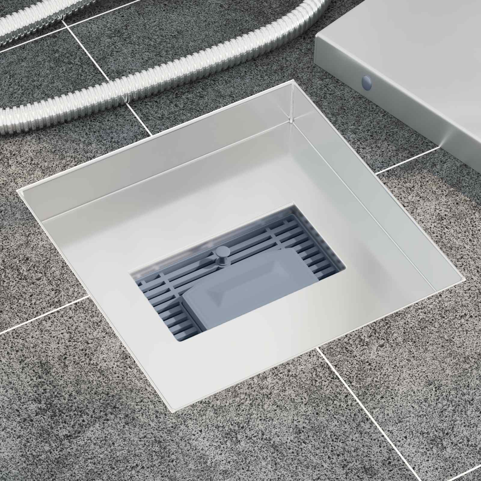 2 in 1 Duschabfluss Silber 20 x 20 cm Edelstahl 304