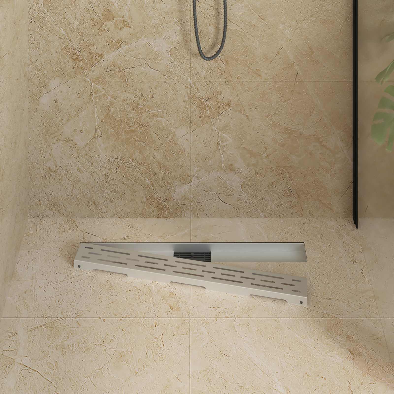 Duschabfluss mit Liniendesign Silber 80 cm Edelstahl 304