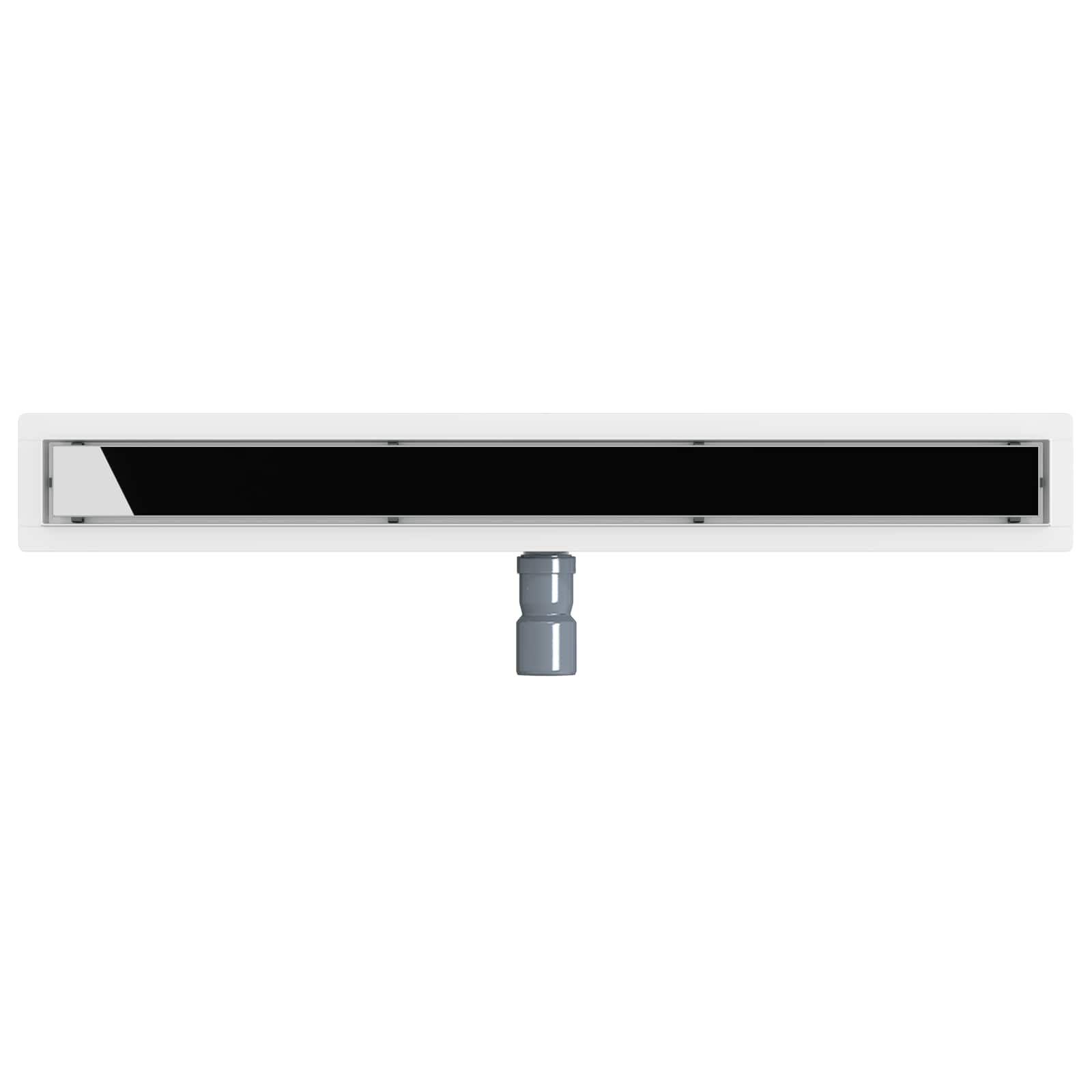 Duschabfluss mit Glashülle und 360° Siphon Schwarz 80 cm