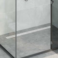 Duschabfluss mit Glashülle und 360° Siphon Silber 100 cm