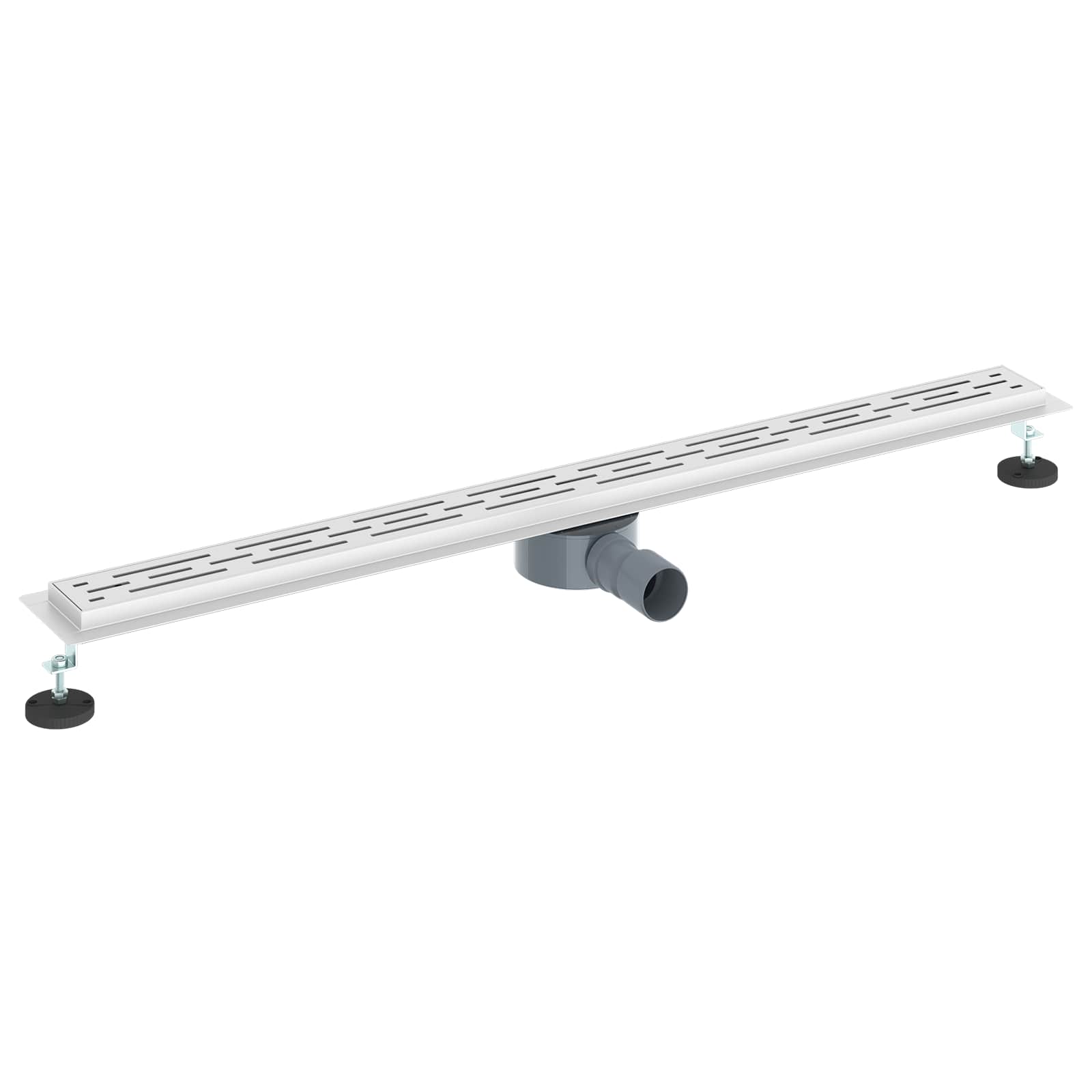 Duschabfluss mit Glashülle und 360° Siphon Silber 100 cm