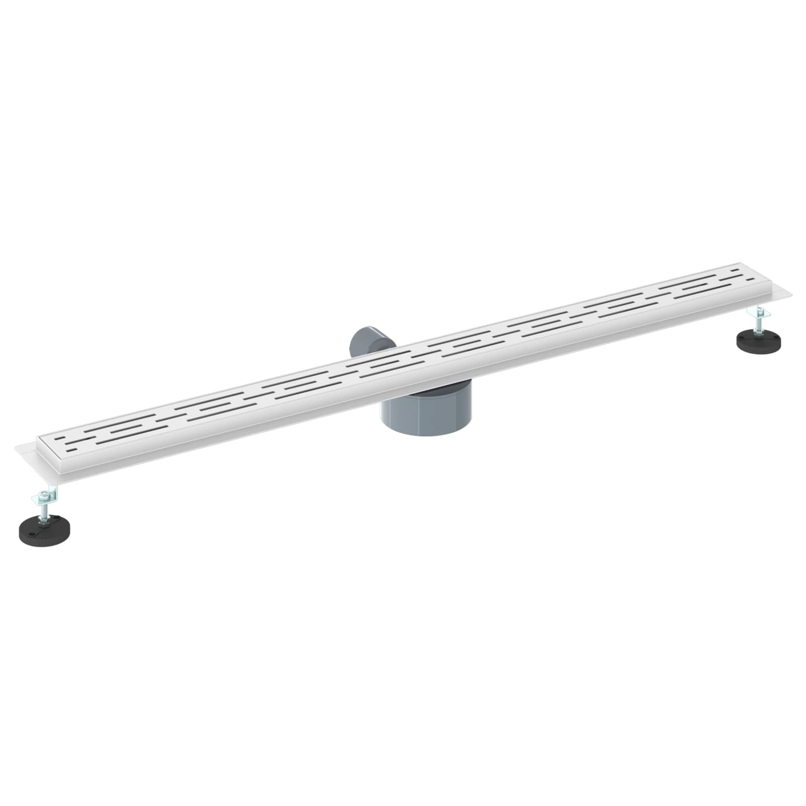 Duschabfluss mit Glashülle und 360° Siphon Silber 100 cm