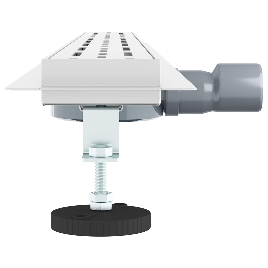 Duschabfluss mit Glashülle und 360° Siphon Silber 100 cm