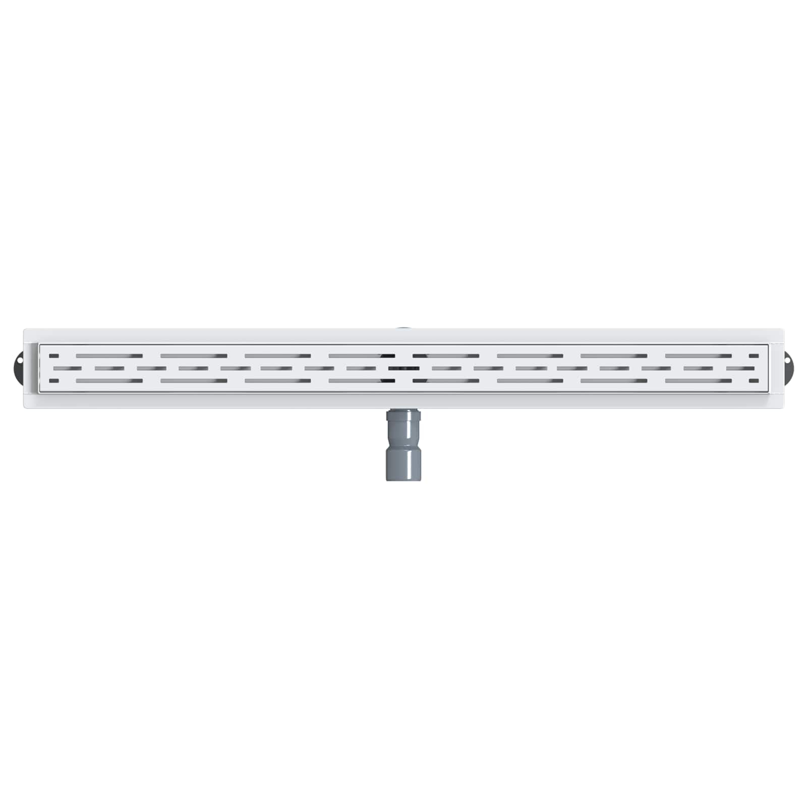 Duschabfluss mit Glashülle und 360° Siphon Silber 100 cm